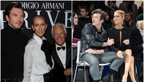 Dainininkė Celine Dion ir &scaron;okėjas Pepe Munoz. Centre &ndash; dizaineris Giorgio Armani.