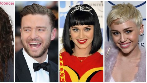 Lorde, Justinas Timberlake'as, Katy Perry ir Miley Cyrus