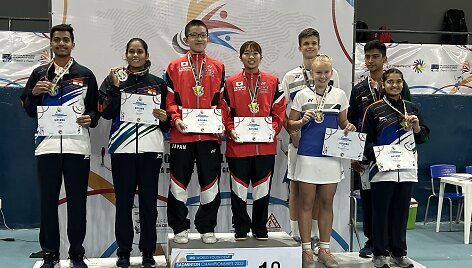 Prizininkų pakyla, lietuviai antri i&scaron; de&scaron;inės