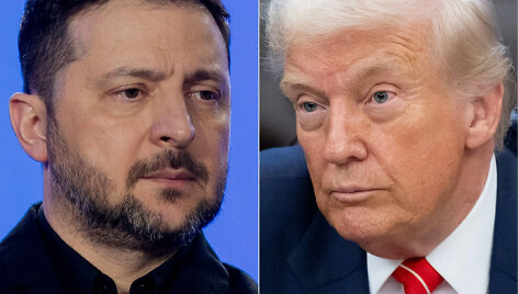 Volodymyras Zelenskis ir Donaldas Trumpas / TETIANA DZHAFAROVA SAUL LOEB / AFP