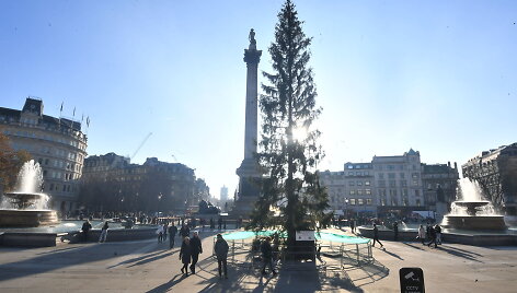 Trafalgaro aik&scaron;tėje pastatyta Kalėdų eglė