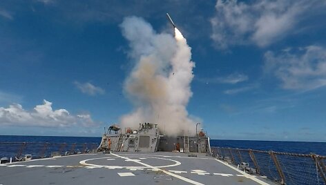 Raketos &bdquo;Tomahawk&ldquo; paleidimas / JARET MORRIS / AFP