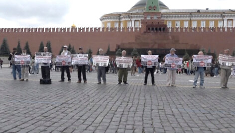 Krymo totorių protestas Maskvos Raudonojoje aik&scaron;tėje