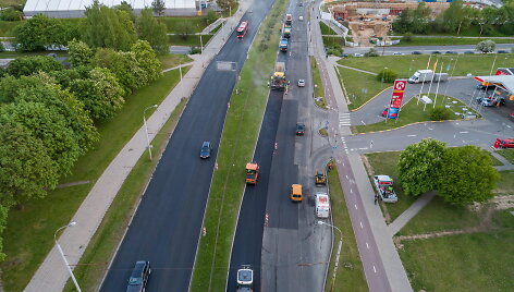 Laisvės prospekto asfaltavimo darbai