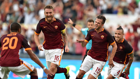 „Roma“ futbolininkų džiaugsmas