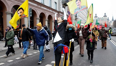 Kurdų demokratinės bendruomenės protestas Stokholme