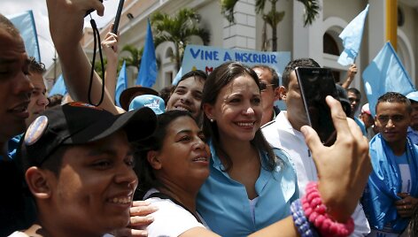 Venesuelos opozicionierė Maria Corina Machado. / Carlos Garcia Rawlins / REUTERS