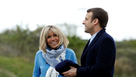 Emmanuelis Macron su žmona Brigitte Trogneux