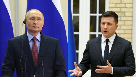 Vladimiras Putinas ir Volodymyras Zelenskis