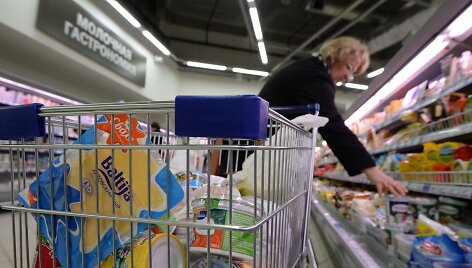 Lietuvi&scaron;ki pieno produktai Rusijos parduotuvėje