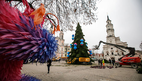 Kauno Kalėdų eglės statybos