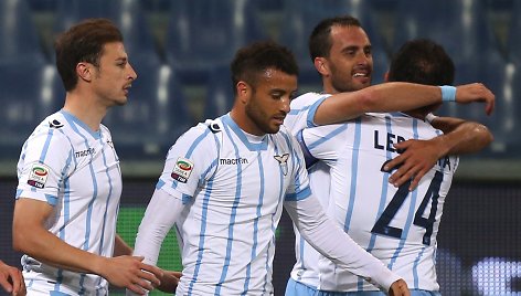 „Lazio“ futbolininkų džiaugsmas