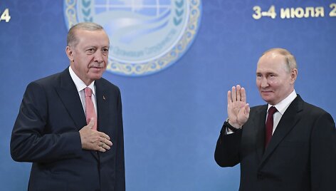 R. T. Erdoganas su V. Putinu / Sergey Guneyev / AP