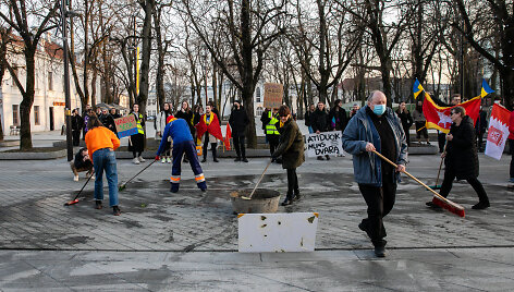 Protesto akcija prie&scaron; korupciją Kauno savivaldybėje