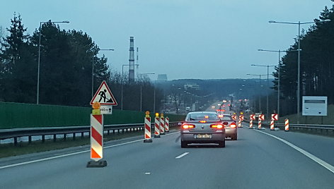 Spūstis kelio ruože Vievis–Grigiškės