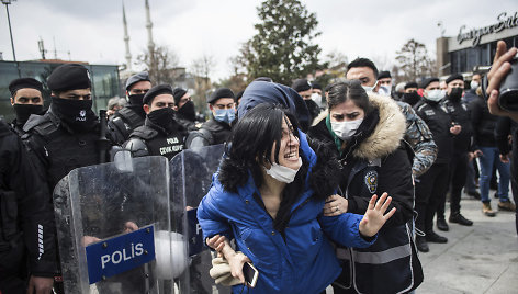 Anksčiau vykusio protesto akimirka