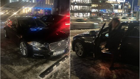 &bdquo;Jaguar&ldquo; ir jo vairuotojas įvykio vietoje. Tiksliau, &scaron;alia jos.