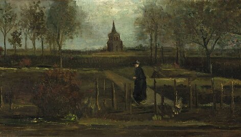 Vincento van Gogho paveikslas &bdquo;Klebonijos sodas Niunene pavasarį&ldquo;