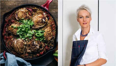 Nida Degutienė ir jos gamintas patiekalas