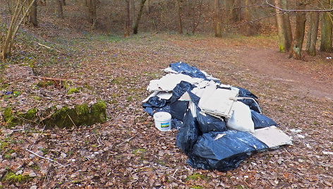 Šiukšlės Karoliniškių kraštovaizdžio draustinyje