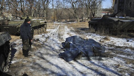 Uždengti žuvusių Ukrainos karių kūnai