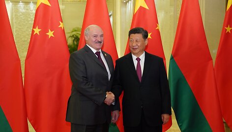 Baltarusijos diktatoriaus Aliaksandro Luka&scaron;enkos ir Kinijos lyderio Xi Jinpingo susitikimas 2019