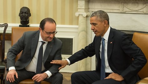 Francois Hollande'as ir Barackas Obama