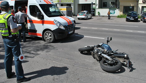 Alytuje avariją patyrė motociklo vairuotojas