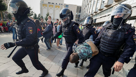 Nesankcionuotas protestas Maskvoje