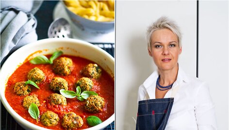Nida Degutienė ir jos ruo&scaron;ti cukinijų maltinukai pomidorų padaže