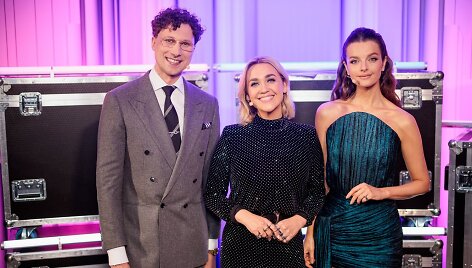EUROVIZIJA.LT vedėjai Rimvydas Černiauskas, Eglė Kernagytė-Dambrauskė, Gabrielė Martirosian