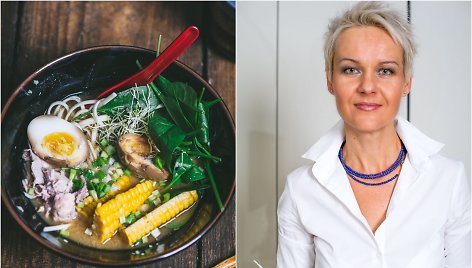 Nida Degutienė ir jos virta ramen sriuba