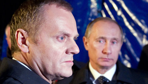 Donaldas Tuskas ir Vladimiras Putinas