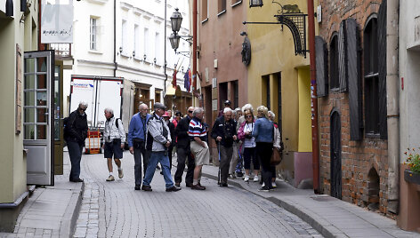 Turistai Vilniaus senamiestyje
