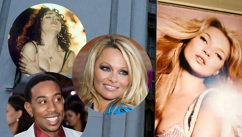 Madonna, Pamela Anderson, Ludacris, Kate Moss reklaminiame stende