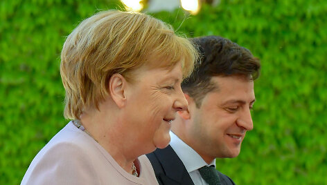 Angela Merkel ir Volodymyras Zelenskis