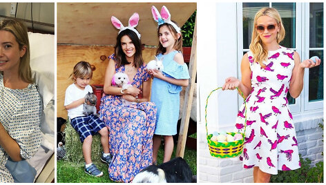 Ivanka Trump su naujagimiu sūnumi, Alessandra Ambrosio su vaikais ir Reese Witherspoon