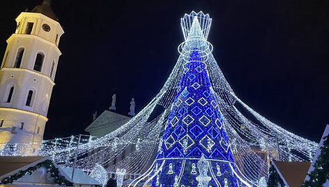 Vilniaus Kalėdų eglės įžiebimas Katedros aikštėje 