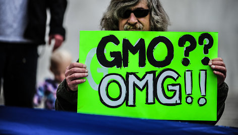 GMO priešininkas proteste prie JAV vyriausybės