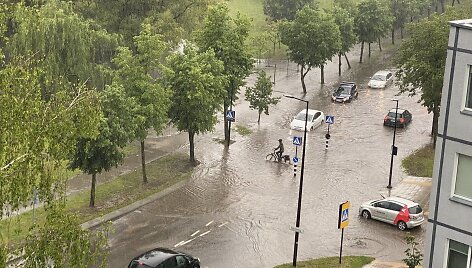 Alytuje liūtis skandina gatves
