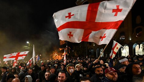 Sakartvelo opozicija surengė naujas eitynes Tbilisio centre