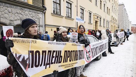 Rusijos prezidento rinkimai: protestas Helsinkyje