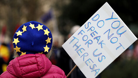 Londone &ndash; masinė demonstracija prie&scaron; &bdquo;Brexit&ldquo;