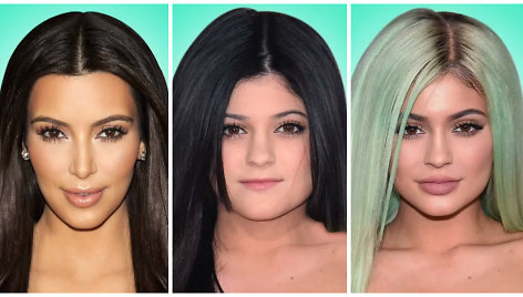 Kim Kardashian ir Kylie Jenner išvaizdos pokyčiai