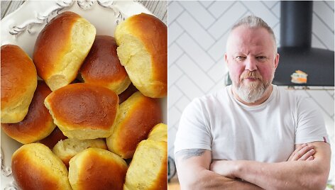 Vytaras Radzevičius ir jo keptos bandelės su la&scaron;inukais