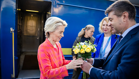 Europos Komisijos pirmininkė Ursula von der Leyen Kyjive