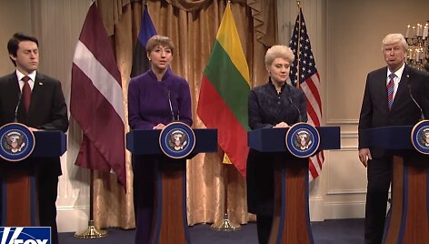 &bdquo;Saturday Night Live&ldquo; laidoje &ndash; D.Trumpo ir Baltijos &scaron;alių prezidentų susitikimo parodija