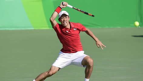 Bronziniame Rio pragare Kei Nishikoris nugalėjo Rafaelį Nadalį