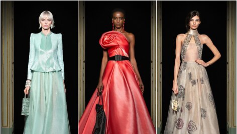 &bdquo;Giorgio Armani Priv&eacute;&ldquo; 2021 m. pavasario ir vasaros auk&scaron;tosios mados kolekcijos modeliai