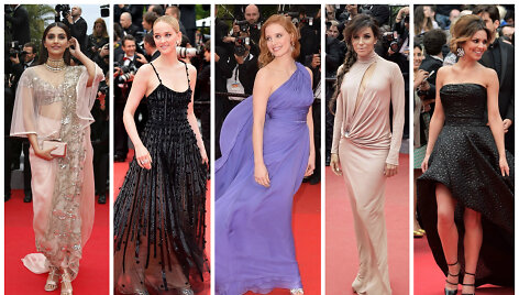 Kanų kino festivalio vie&scaron;nios: Sonam Kapoor, Jess Weixler, Jessica Chastain, Eva Longoria ir Cheryl Cole